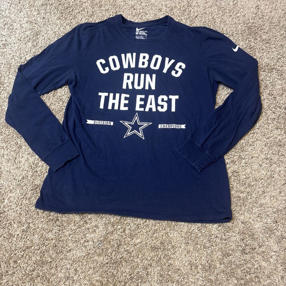 Nike Dallas Cowboys Run The East Long Sleeve Tee Shirt Men's L Dallas Blue NFL